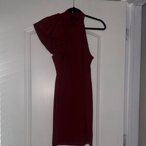 Fashion Nova Red One Shoulder Bodycon Dress